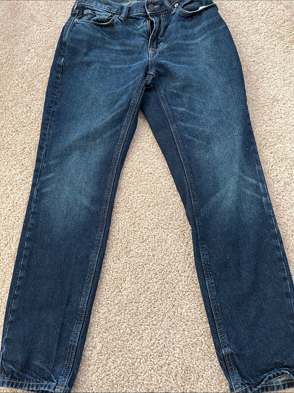 Men's Dark Blue Straight-Leg Jeans